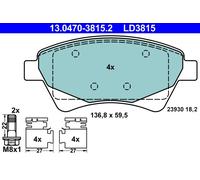 ATE 13.0470-3815.2 Kit pastiglie freno, Freno a disco per RENAULT