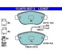ATE 13.0470-3827.2 Kit pastiglie freno, Freno a disco per ABARTH,FIAT,LANCIA,OPE