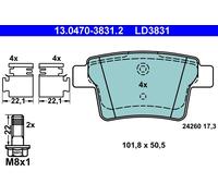 ATE 13.0470-3831.2 Kit pastiglie freno, Freno a disco per FORD,JAGUAR