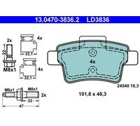 ATE 13.0470-3836.2 Kit pastiglie freno, Freno a disco per CITROËN