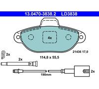 ATE 13.0470-3838.2 Kit pastiglie freno, Freno a disco per FIAT,FORD