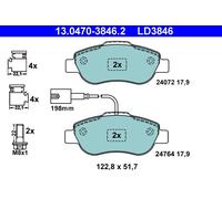ATE 13.0470-3846.2 Kit pastiglie freno, Freno a disco per FIAT,FORD