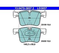 Set di pastiglie freno, freno a disco ATE Ceramic 13.0470-3857.2