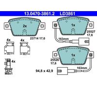ATE 13.0470-3861.2 Kit pastiglie freno, Freno a disco per ALFA ROMEO,CHRYSLER,FI