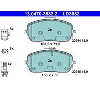 ATE 13.0470-3882.2 Kit pastiglie freno, Freno a disco per MERCEDES-BENZ