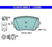 Set di pastiglie freno, freno a disco ATE Ceramic 13.0470-3885.2