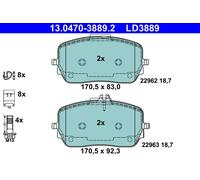 ATE 13.0470-3889.2 Kit pastiglie freno, Freno a disco per MERCEDES-BENZ