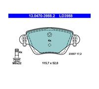 ATE 13.0470-3988.2 Pastiglie Freni Posteriori per Ford Mondeo Jaguar Renault