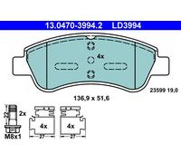 ATE 13.0470-3994.2 Kit pastiglie freno, Freno a disco per CITROËN,DS,OPEL,PEUGEO