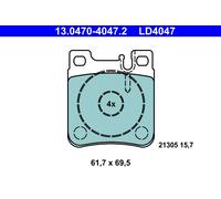 ATE 13.0470-4047.2 Kit pastiglie freno, Freno a disco per MERCEDES-BENZ