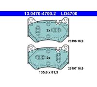 ATE 13.0470-4700.2 Kit pastiglie freno, Freno a disco per AUDI