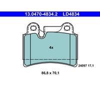 ATE 13.0470-4834.2 Kit pastiglie freno, Freno a disco per VW