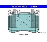 ATE 13.0470-4870.2 Kit pastiglie freno, Freno a disco per MERCEDES-BENZ
