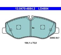 Set di pastiglie freno ATE 13.0470-4884.2, anteriore, Ceramica
