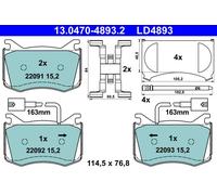 Set di pastiglie freno ATE 13.0470-4893.2, anteriore, Ceramica