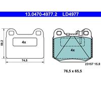 ATE 13.0470-4977.2 Kit pastiglie freno, Freno a disco per MERCEDES-BENZ