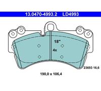 Set di pastiglie freno ATE 13.0470-4993.2, anteriore, Ceramica