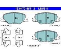 ATE 13.0470-5511.2 Kit pastiglie freno, Freno a disco per OPEL,VAUXHALL