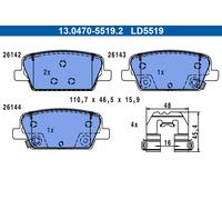 ATE 13.0470-5519.2 Kit pastiglie freno, Freno a disco per HYUNDAI