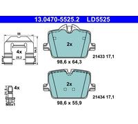 ATE 13.0470-5525.2 Kit pastiglie freno, Freno a disco per BMW,TOYOTA