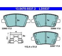 ATE 13.0470-5537.2 Kit pastiglie freno, Freno a disco per HYUNDAI