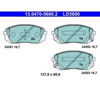ATE 13.0470-5600.2 Kit pastiglie freno, Freno a disco per HYUNDAI,KIA
