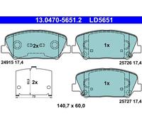 Set di pastiglie freno, freno a disco ATE Ceramic 13.0470-5651.2