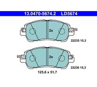 ATE 13.0470-5674.2 Kit pastiglie freno, Freno a disco per MAZDA