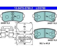 ATE 13.0470-5780.2 Kit pastiglie freno, Freno a disco per HYUNDAI,KIA