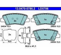 ATE 13.0470-5786.2 Kit pastiglie freno, Freno a disco per HYUNDAI,KIA,SSANGYONG