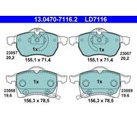 ATE 13.0470-7116.2 Kit pastiglie freno, Freno a disco per CHEVROLET,OPEL,VAUXHAL
