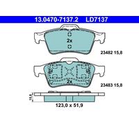 ATE 13.0470-7137.2 Kit pastiglie freno, Freno a disco per NISSAN,RENAULT