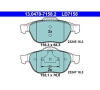 ATE 13.0470-7158.2 Kit pastiglie freno, Freno a disco per RENAULT