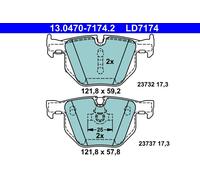 ATE 13.0470-7174.2 Kit pastiglie freno, Freno a disco per BMW