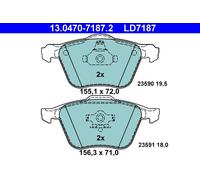 ATE 13.0470-7187.2 Kit pastiglie freno, Freno a disco per VOLVO