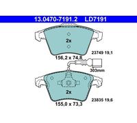 ATE 13.0470-7191.2 Kit pastiglie freno, Freno a disco per VW