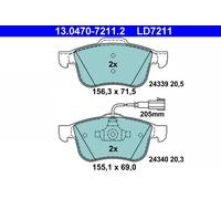 ATE 13.0470-7211.2 - Ate Ceramic Kit Pastiglie Freno, Freno A Disco