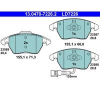 ATE 13.0470-7226.2 Kit pastiglie freno, Freno a disco per AUDI