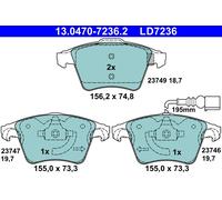 ATE 13.0470-7236.2 Kit pastiglie freno, Freno a disco per VW