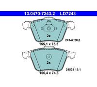 ATE Kit pastiglie freno, Freno a disco compatibile con FORD VOLVO 13.0470-7243.2