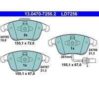 Set di pastiglie freno ATE 13.0470-7256.2, fronte, Keramik