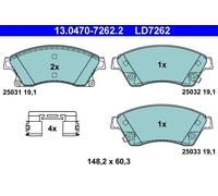 ATE 13.0470-7262.2 Pastiglie Freno Anteriore per Opel Astra J Chevrolet Aveo