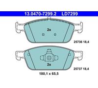 Set di pastiglie freno ATE 13.0470-7299.2, anteriore, Ceramica