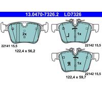 Set di pastiglie freno ATE 13.0470-7326.2, posteriore, Ceramica