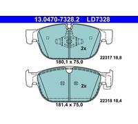 Set di pastiglie freno ATE 13.0470-7328.2, anteriore, Ceramica