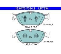 ATE Set pastiglie freno 13.0470-7334.2 Anteriore Ceramica