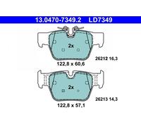 Set di pastiglie freno ATE 13.0470-7349.2, posteriore, Ceramica