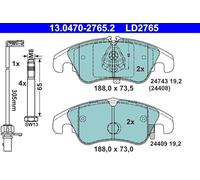 ATE Pastiglie Freni 13.0470-2765.2 Kit Pastiglie Freni,Kit Pasticche Freni AUDI,Q5 (8RB),A6 Avant (4G5, 4GD, C7),A6 Sedan (4G2, 4GC, C7)