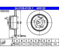 ATE 24.0109-0120.1 Disco freno per MERCEDES-BENZ