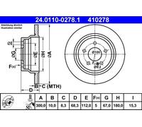 ATE 24.0110-0278.1 Discofreno MERCEDES-BENZ